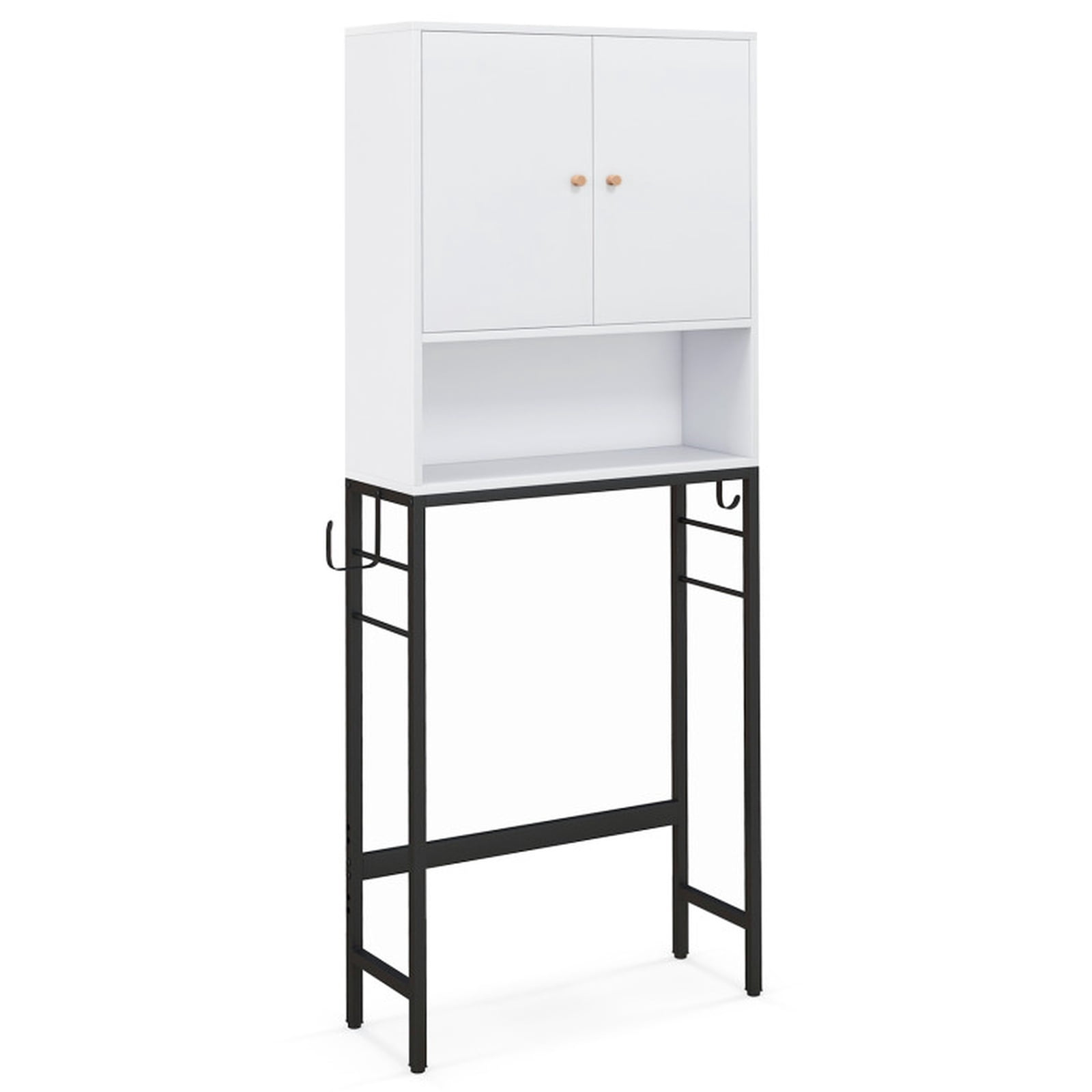 Vebreda Over the Toilet Storage Cabinet with 2 Doors and 1 Adjustable Shelf for Bathroom Space Saving Organization, White