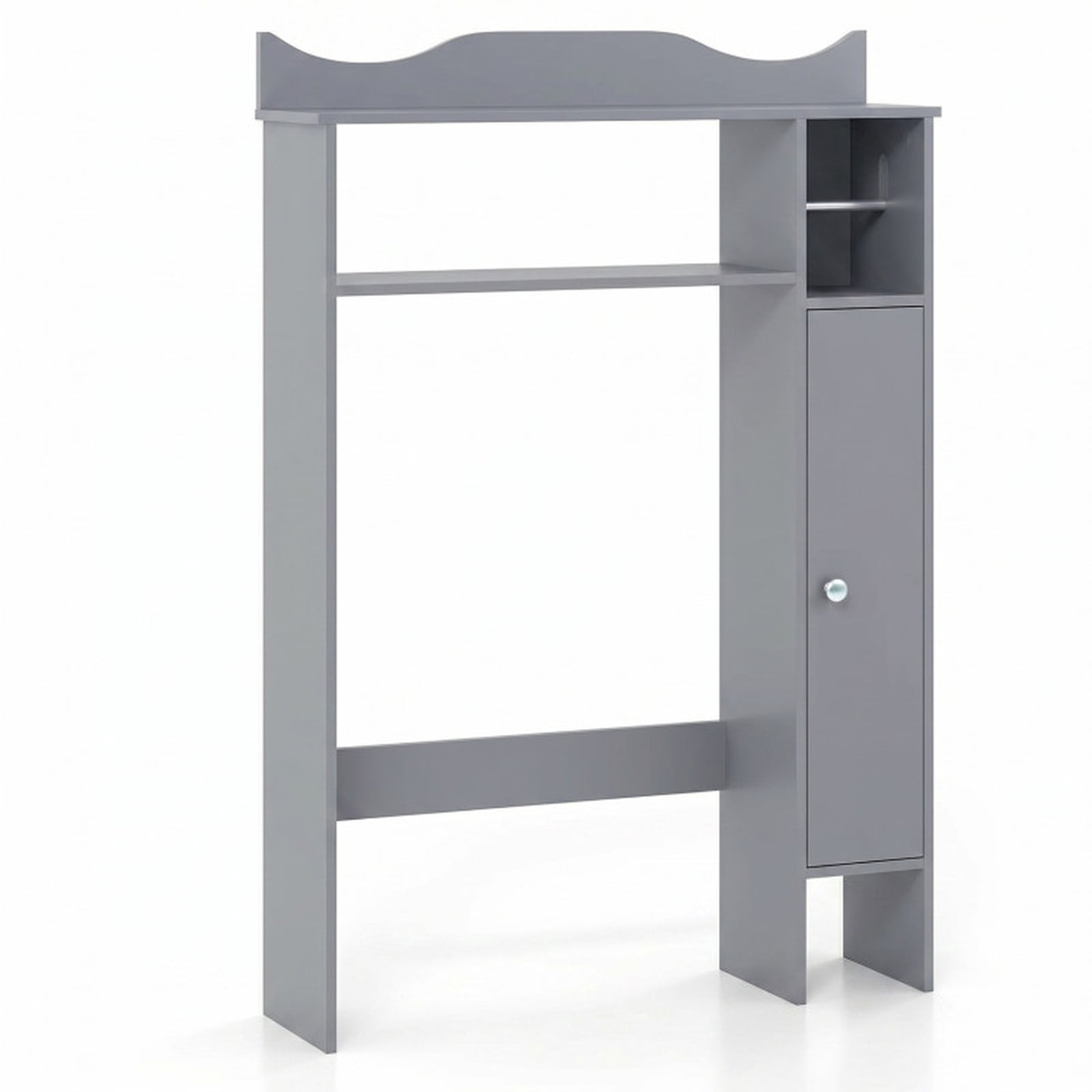 Vebreda Over the Toilet Storage Cabinet with Toilet Paper Holder and Removable Shelves for Bathroom Space Saving Organizer, Gray