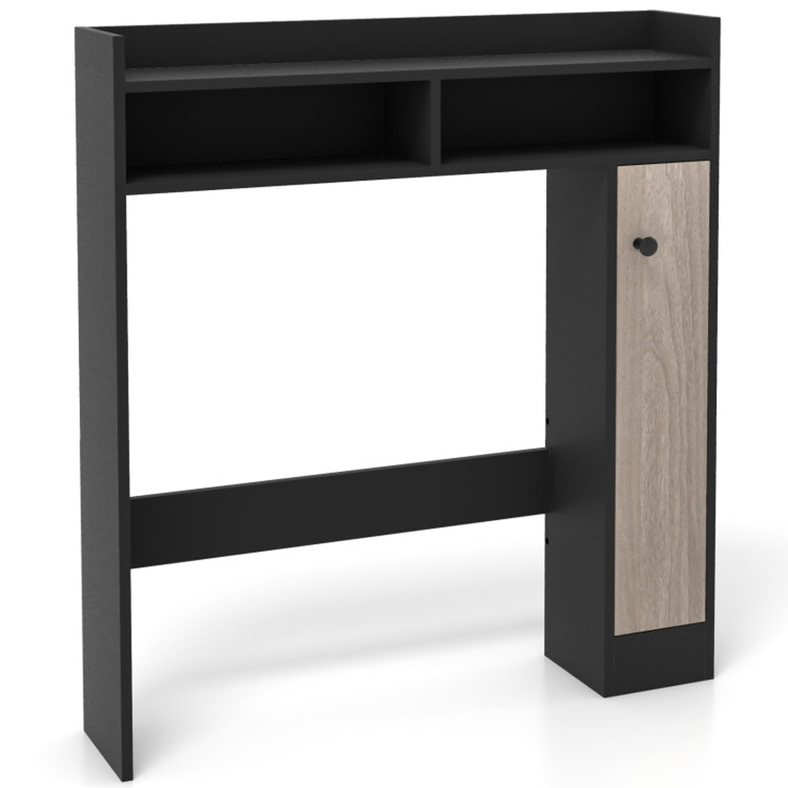 Vebreda Over the Toilet Storage Organizer with 2 Adjustable Shelves and Reinforced Bottom Bar for Bathroom Laundry Room Space Saving, Black