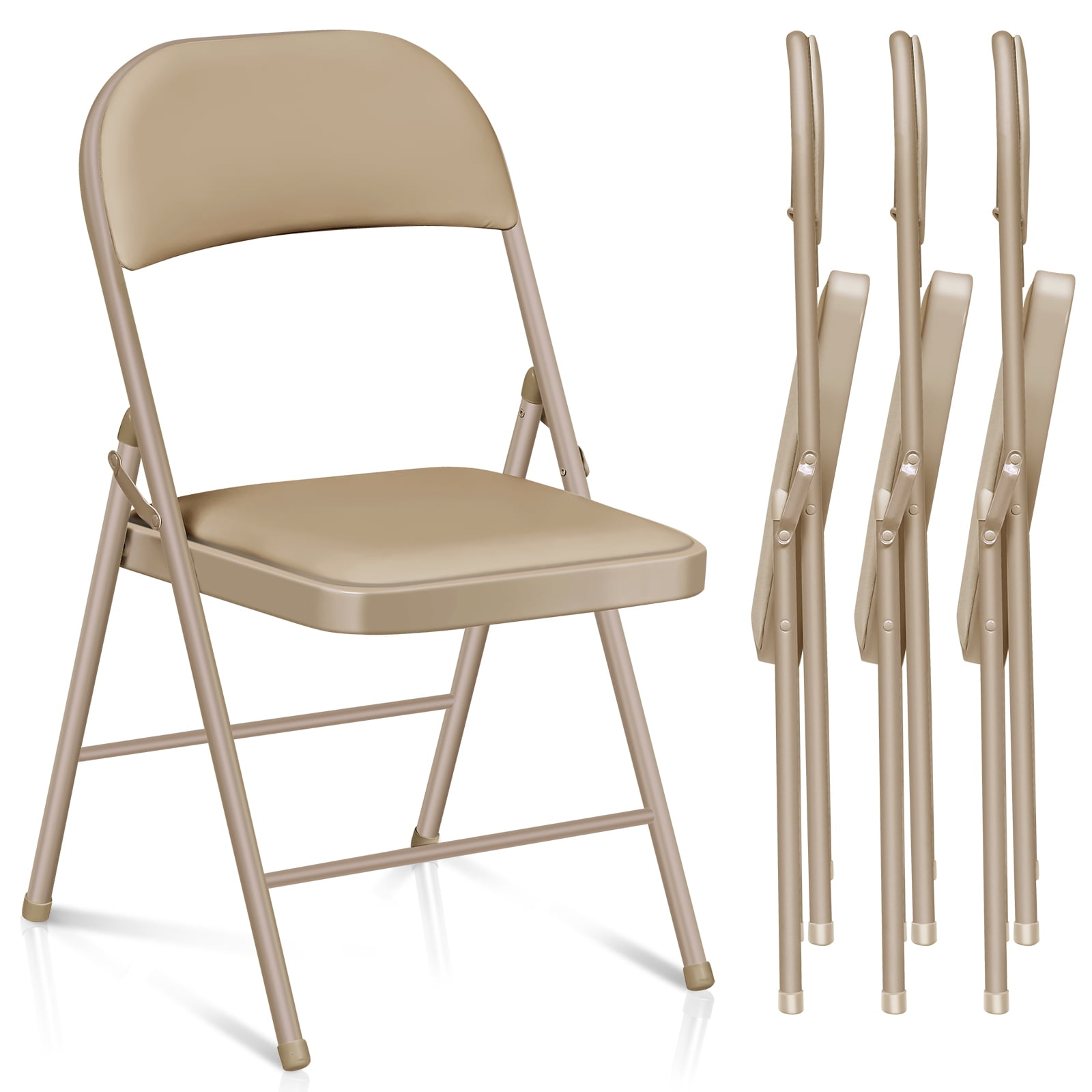 Vebreda Padded Metal Folding Chair, 4-Pack, Kahki - Walmart.com