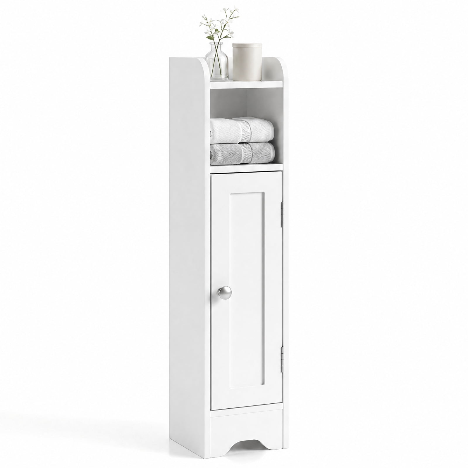 Small Sign Storage Rack Vebreda Slim Freestanding Corner Bathroom Storage Cabinet with 1 Door ...