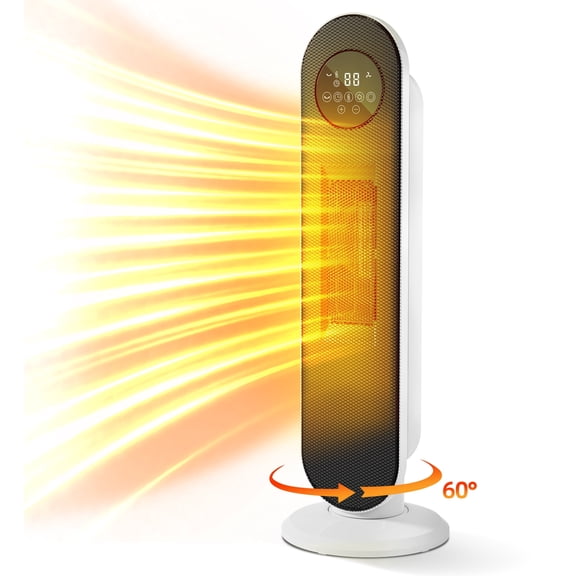 Vebreda 26in Portable Space Heater for Indoor Use, Efficient Room Heater with Thermostat and Oscillation