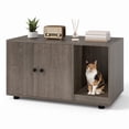 thumbnail image 1 of Vebreda Wooden Cat Litter Box Enclosure Hidden Litter Box Furniture with Scratching Board, Versatile Use, Ultimate Privacy & Cleanliness, 1 of 10