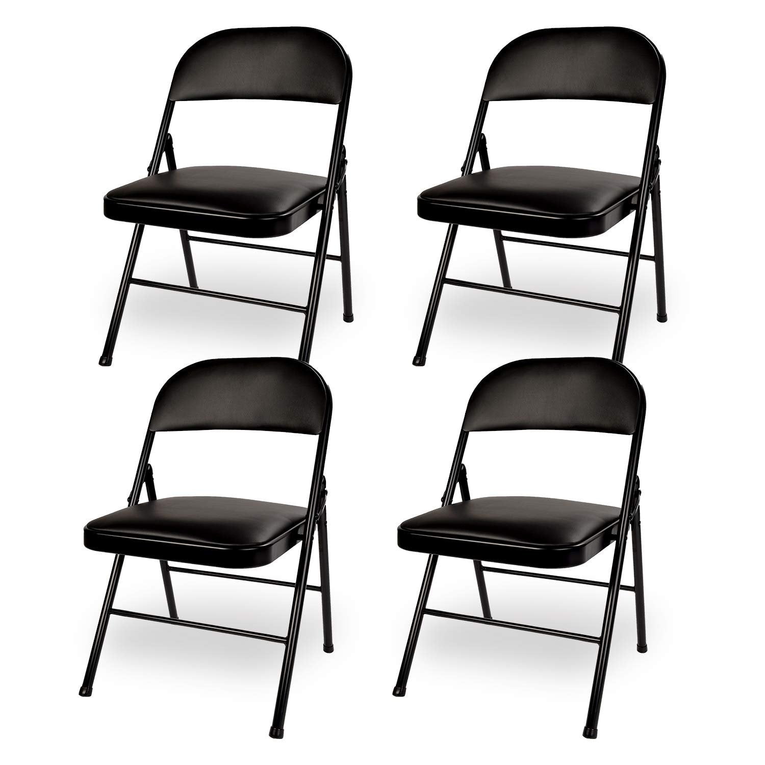 Vecelo Heavy Duty Metal Folding Chair, Set of 4, Commercial Grade with