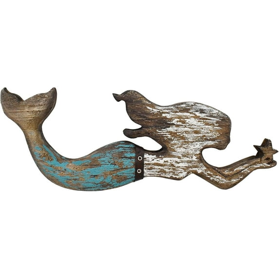 Veclotch Wood Nautical Beach Wall Decor, Rustic Wooden Hanging Coastal Wall Art Sculpture for Home, Lake House, Ocean Bathroom Decor