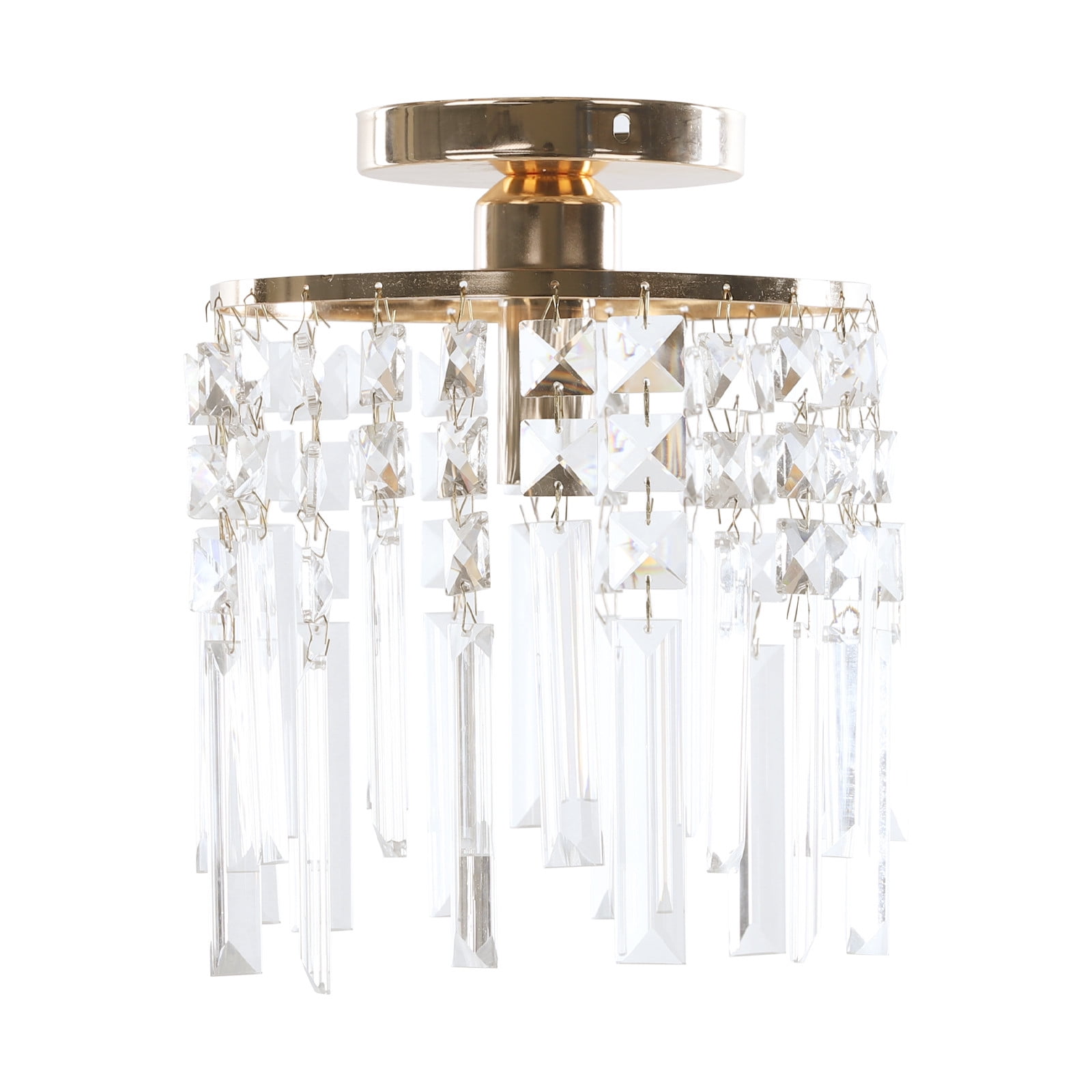 Zenithome 11.85x9.88inch Modern Crystal Chandelier Flush Mount Chandelier Crystal Ceiling Light Semi Mount Ceiling Lighting Fixture Modern Crystal Ceiling Lamp for Hallway Kitchen Dining Room Bedroom