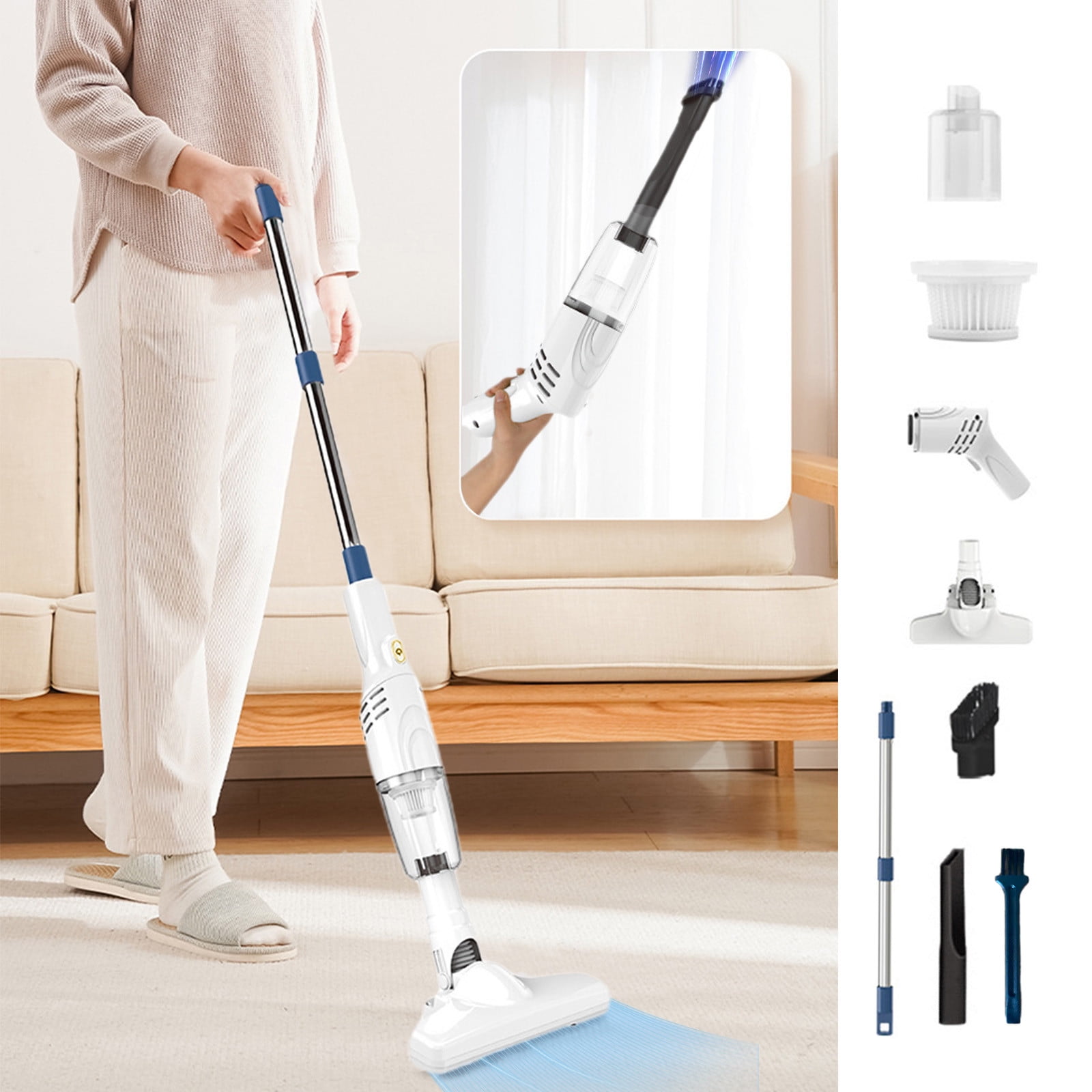 Zenithome Under 18$ Stick Vacuum Vacuum Cleaner with 30 Mins Long Runtime Lightweight Vacuum Cleaner for Carpet and Hardwood Floor Pet Hair Kitchen & Dining Gift