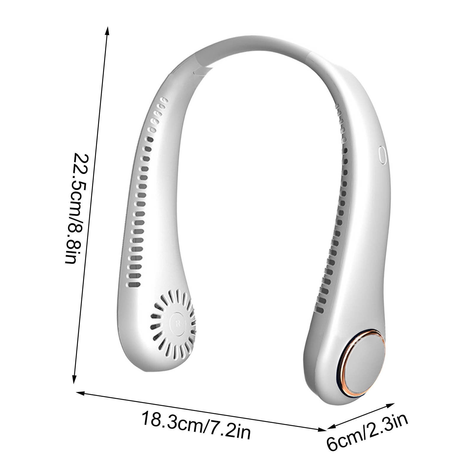 Vecoauto Mini Portable Neck Fan, Leafless Hanging Fan Refrigeration Outdoor Usb Charging Portable Folding Lazy Hanging Neck Small Fan Turbine
