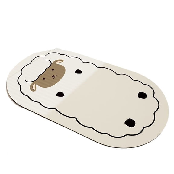 Zenithome Outdoor Mats for Outside Entry Ute Lamb Diatom Mud Floor Mat, Absorbent Quick-Drying Floor Mat for Bathroom, Suitable for Bathroom, Bathtub, Kitchen, Living Room, Meeting Room, Study Room