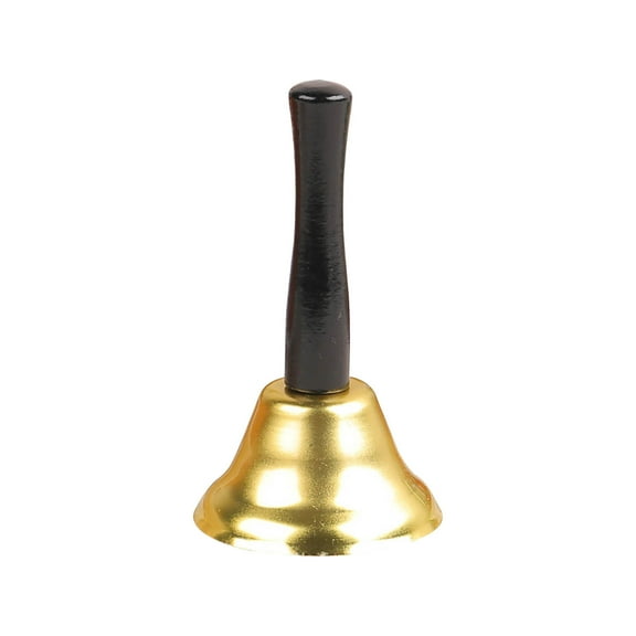 Zenithome Wooden Handle Hand Cranking Bell Gold and Bell Decorative Items Class Ordering and Summoning Bell Tools&Home Improvement