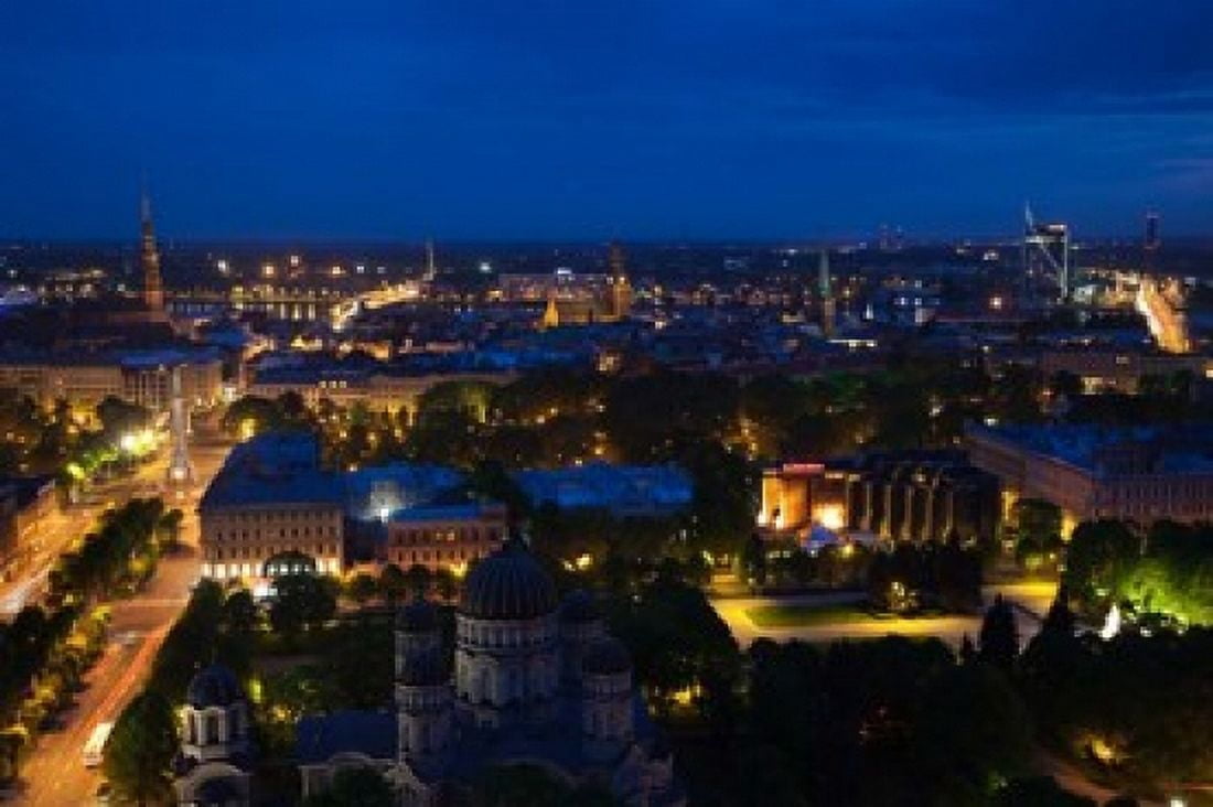 Vecriga Old Riga Riga Latvia Canvas Art - Panoramic Images (18 x 12)