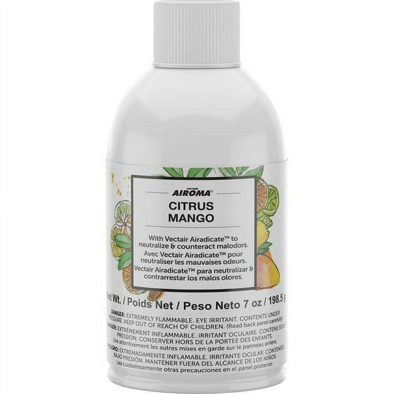 Vectair Systems Airoma Dispenser Fragrance Refill - Aerosol - 6000 ft - Citrus Mango - 60 Day - 12 / Carton - Odor Neutralizer Vectair Systems Airoma Dispenser Fragrance Refill - Aerosol - 6000 ft - Citrus Mango - 60 Day - 12 / Carton - Odor Neutralizer