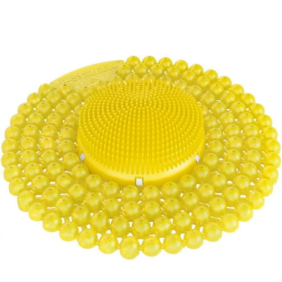 Vectair Systems P-Screen 60 Day Urinal Screen - Lasts upto 60 Days - Anti-bacterial, Recyclable, Splash Resistant - 6 / Carton - Yellow | Bundle of 2 Cartons