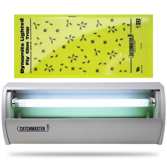 Catchmaster Flying Insect Light Trap, UV Lamp Bug Catcher & Sticky Glue Board