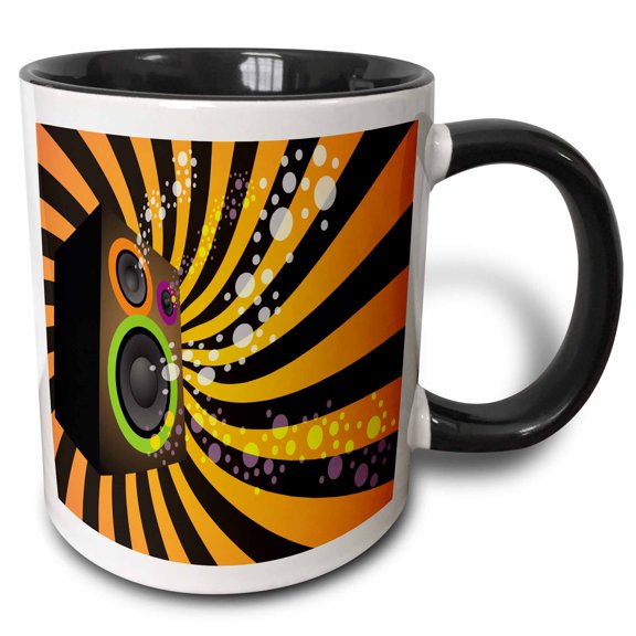 3drose, Vector Art Speaker Art, 11oz Two-tone Black Mug