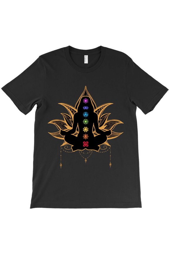 Vector Astral Body Seven Sahasrara Ajnya Vishuddha Chakra Graphic H18586 T-Shirt, for Men and Women, Up to Size 5XL