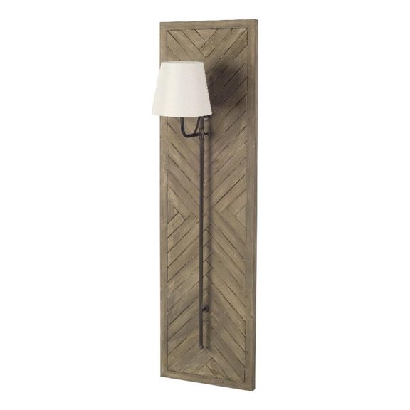 Vector Brown Wooden Body Copper Metal Rectangular Wall Sconce