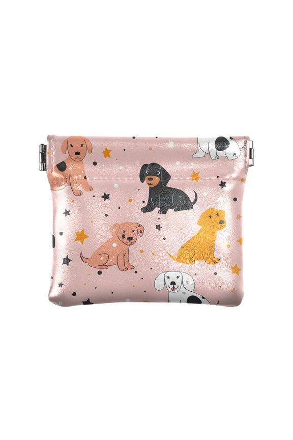 Vector Cute Dogs Wallet Small PU Leather Change Pouch Wallet for Women
