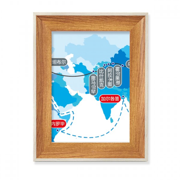 Vector Diagram Journey Silk Road Map Desktop Wooden Photo Frame Display Picture Art Painting Multiple Sets