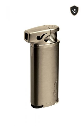 Vector Elio Angled Flame Pipe Lighter w/ Built-in Tamper Gunmetal Satin - 8280