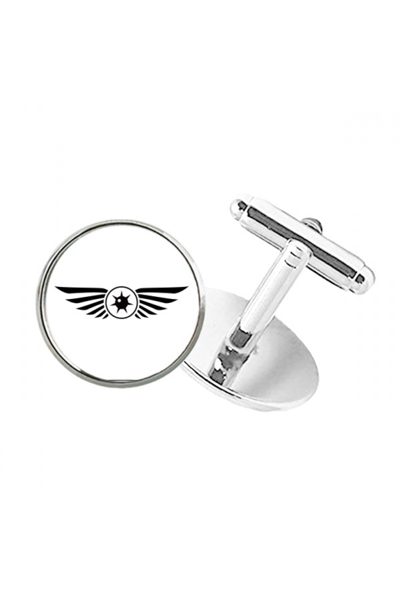 Vector Eye Black Decoration Pattern Round Button Cuff Clip Stud Cufflinks