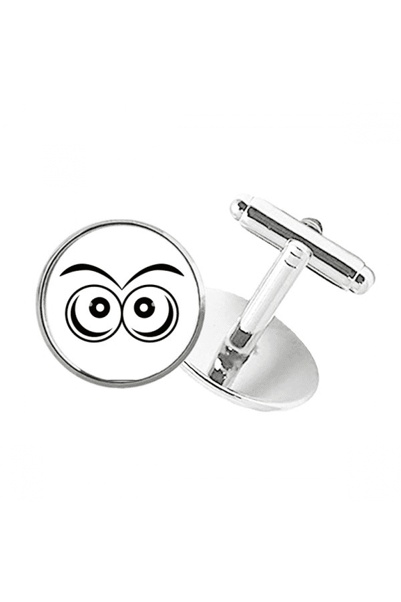 Vector Eye Decoration Pattern Round Button Cuff Clip Stud Cufflinks