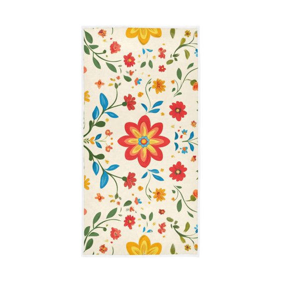 Vector Flower Beige Background Face Towel Absorbent Hand Towels Bath Sport Gym