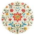 thumbnail image 1 of Vector Flower Beige Background Round Wall Clock Silent Battery Operated Home Decor for Living Room Bedroom, 1 of 7