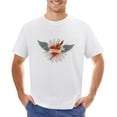 thumbnail image 1 of Vector Heart with Wings And Knife Vintage T-shirt Mens Cotton Classic Crewneck Short Sleeve Tees Unisex White L, 1 of 5