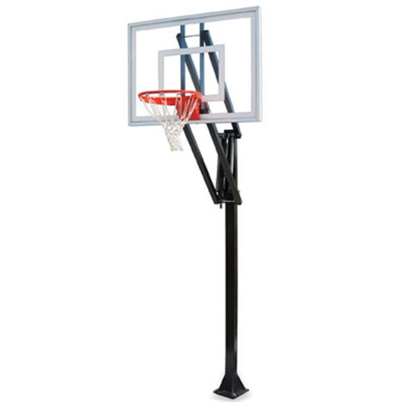 Vector II-BP Steel-Acrylic In Ground Adjustable Basketball System, Gold