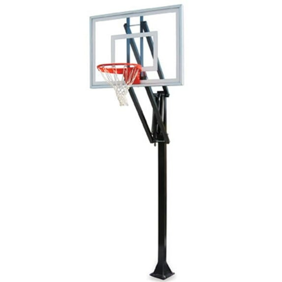 Vector III-BP Steel-Acrylic In Ground Adjustable Basketball System, Royal Blue