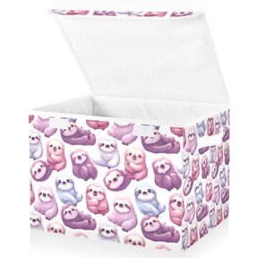 Vector Illustr Lidded Home Storage Bins Closet With Handle Stackable Foldable Oxford Fabric Storage Box for Bedroom Office