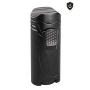 Vector Iron Quad 04 Black Matte Quad Flame Windproof Jet Lighter for Cigars