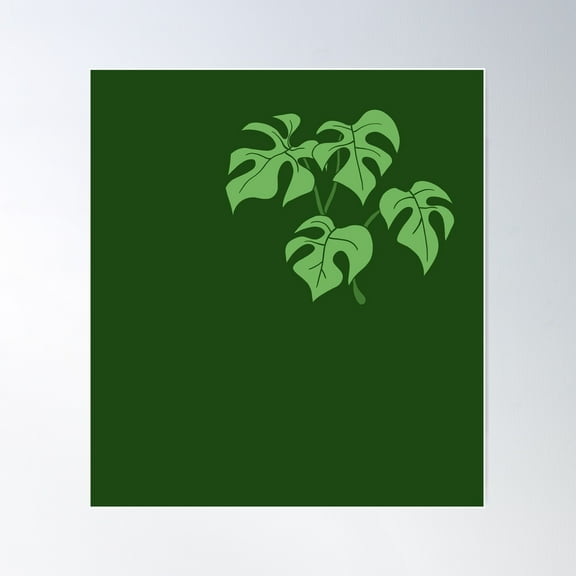 Vector Monsterra Plant Leaves Collage | Gift For Plant Lovers | Gardeners | Green Leaf Poster Wall Art, Modern Wall Decor For Living Room Bedroom, 8x12 UNFRAMED