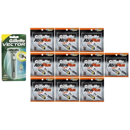 Vector Plus Razor Handle + Atra Plus Refill Razor Blades 10 ct. (Pack of 10)
