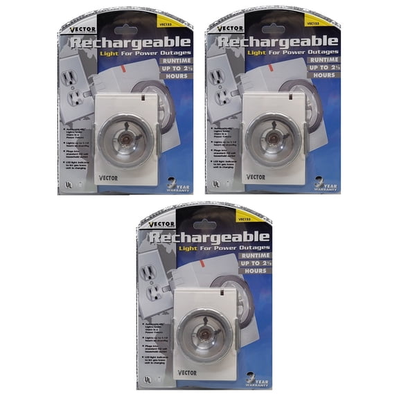 Vector Rechargeable Light for Power Outages VEC153 (3-Pack)