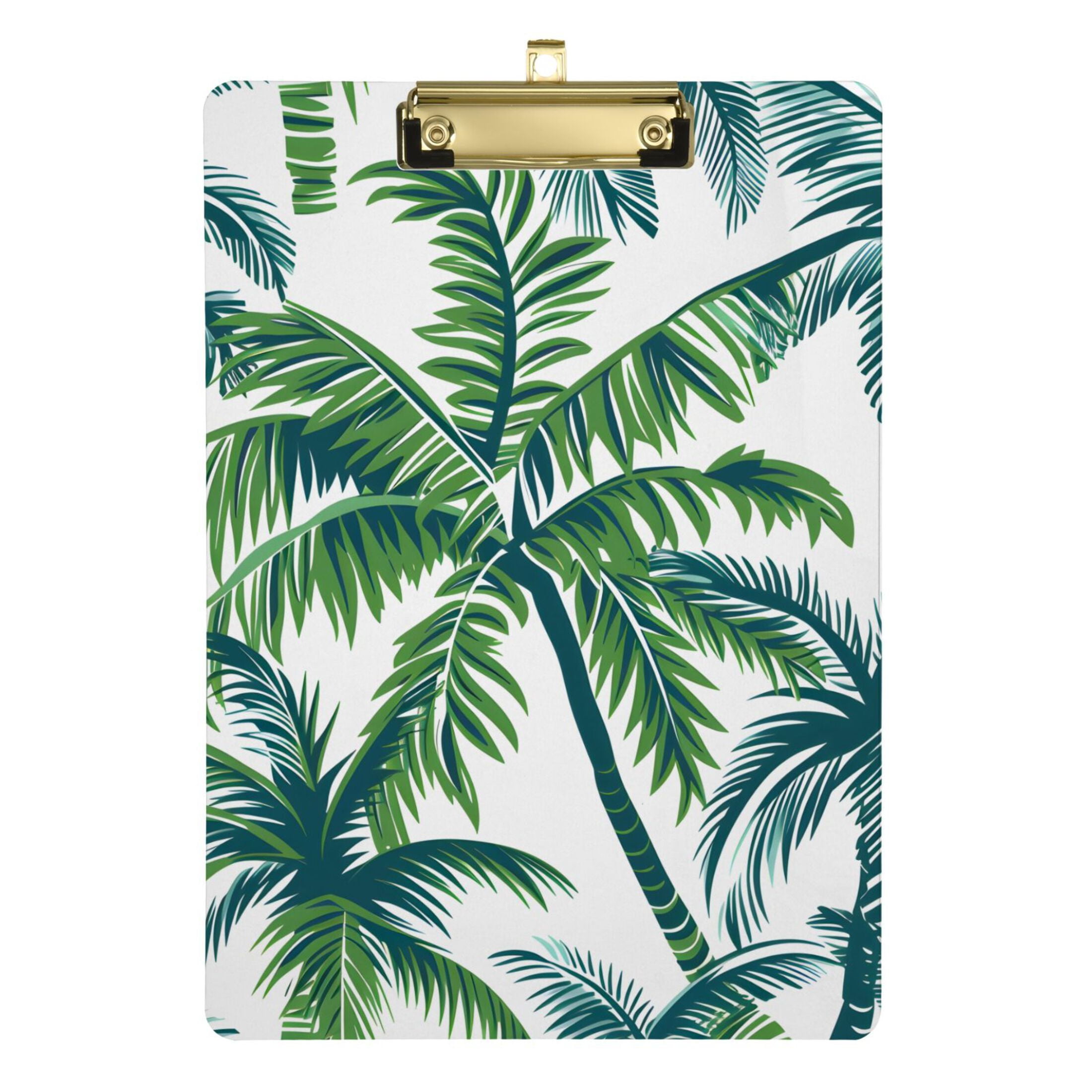 Vector Seamless Tropical Pattern with Palm Tree and Leaves Acrylic ...