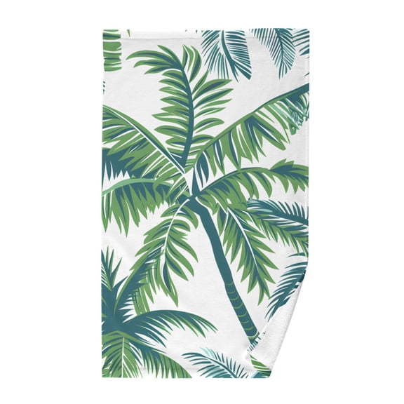Vector Seamless Tropical Pattern with Palm Tree and Leaves Hand Towel Bath Towels Face Towels Cotton Absorbent for Home Hotel Spa Swimming Yoga Sports