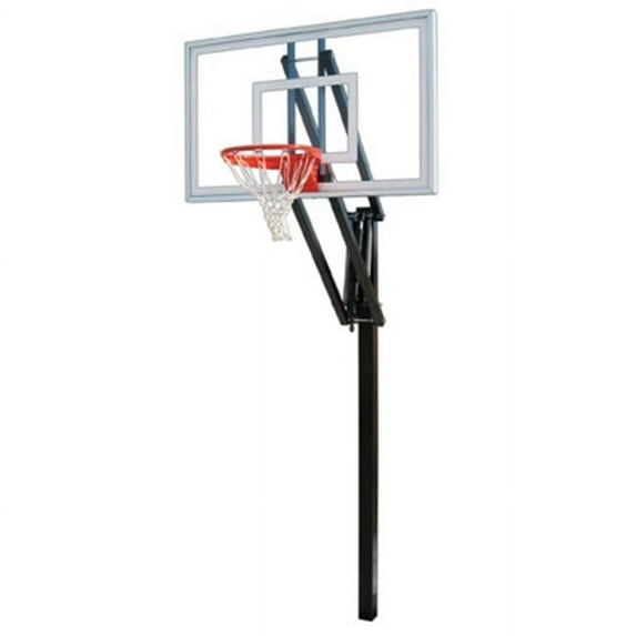 Vector Select Steel-Acrylic In Ground Adjustable Basketball System, Brick Red