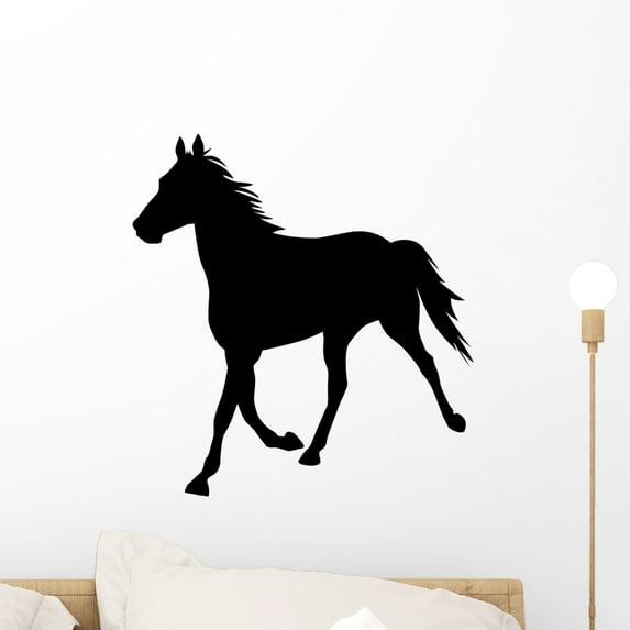 Vector Silhouette Horse Wall Decal by Wallmonkeys Peel and Stick Graphic (18 in H x 17 in W) WM29881
