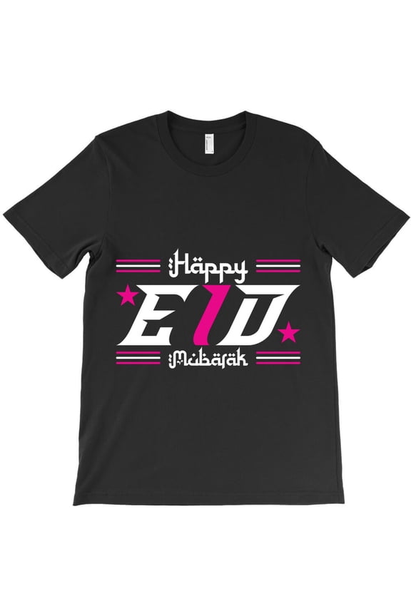 Vector Typography Happy Eid Mubarak for Design Themed Religious Holiday G33775 Unisex T-Shirt, Up to Size 5XL