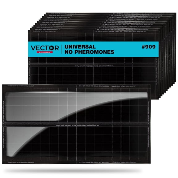 Catchmaster Vector Universal Replacement Glue Boards, Unscented UV Light Fly Trap Refills, Adhesive UV Bug Light Glue Traps, 12-Pack, Black