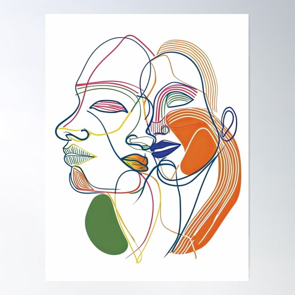 Vector Visions Converge Poster Wall Art, Modern Wall Decor For Living Room Bedroom, 24x36 UNFRAMED