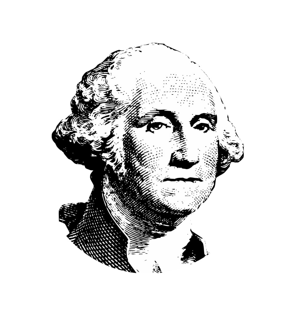 Vector artwork of George Washington Canvas Art - John ParrotStocktrek Images (28 x 29)