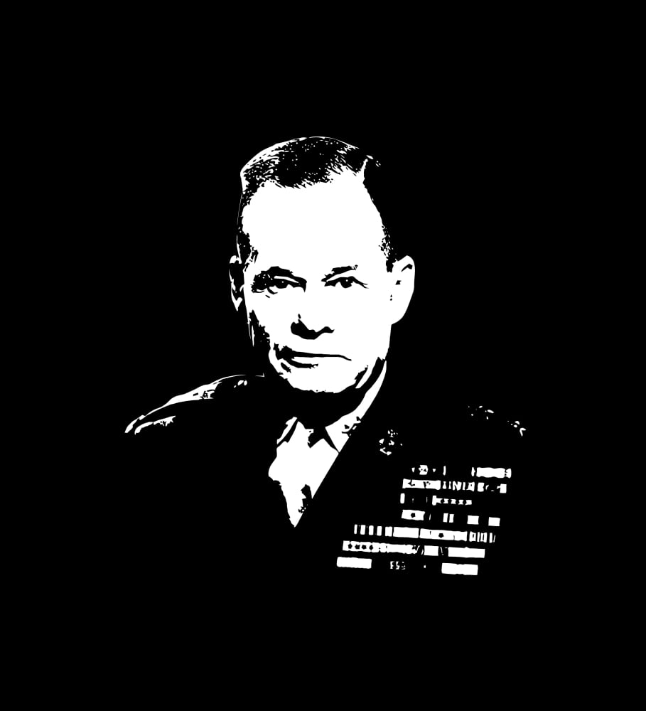 Vector artwork of Lieutenant General Lewis Burwell Chesty Puller Canvas Art - John ParrotStocktrek Images (27 x 30)