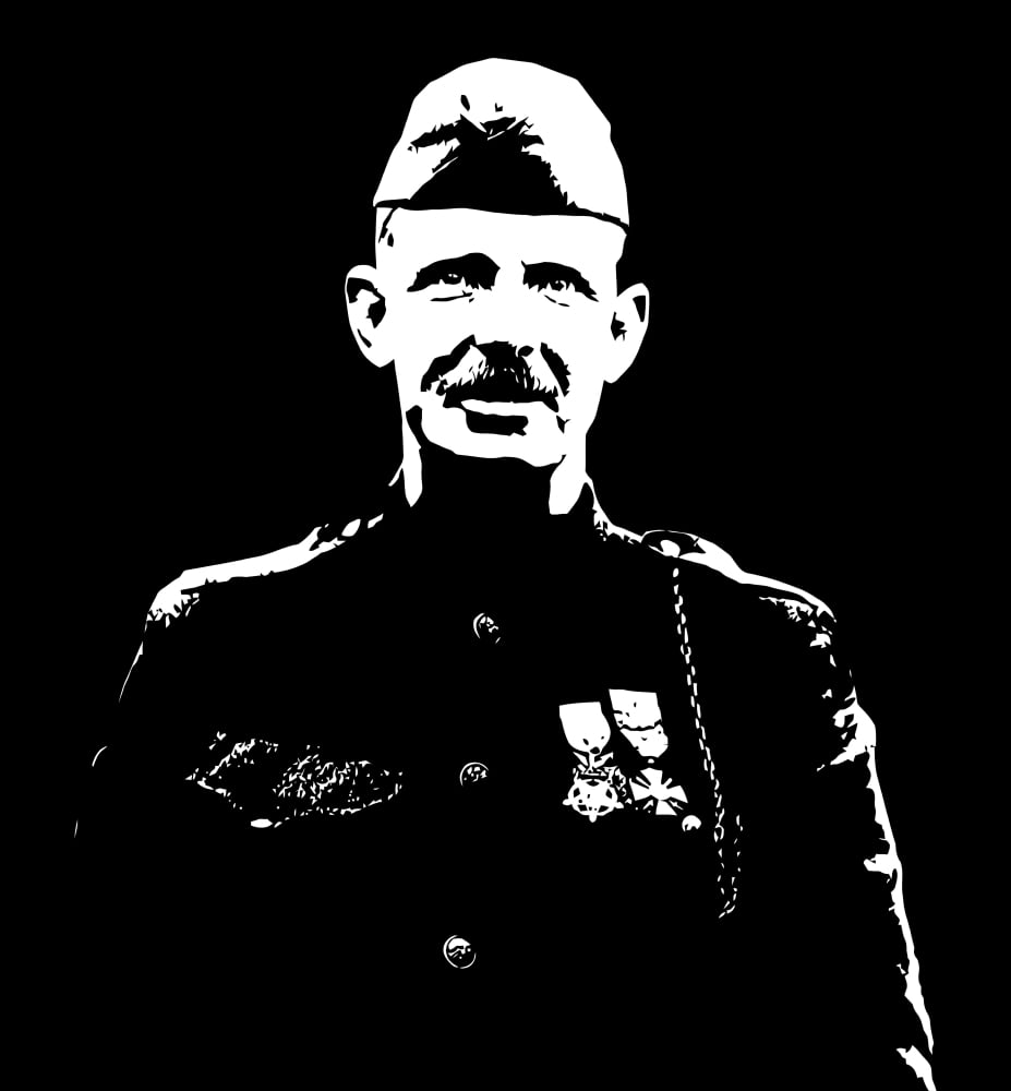 Vector artwork of Sergeant Alvin York Canvas Art - John ParrotStocktrek Images (28 x 30)