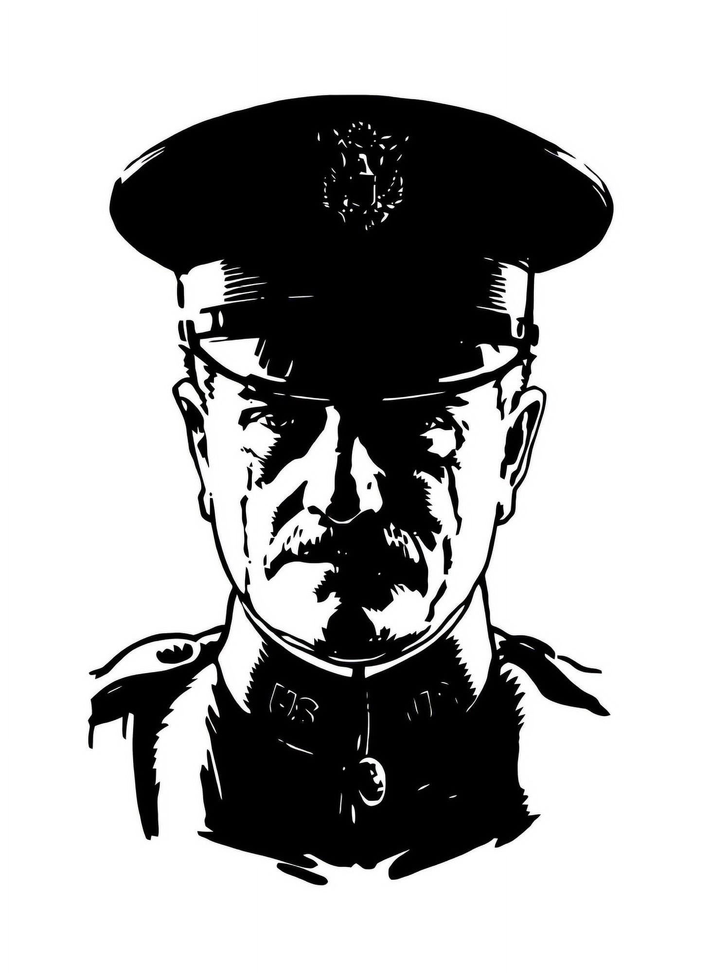 Vector illustration of General John J Pershing Canvas Art - John ParrotStocktrek Images (25 x 34)