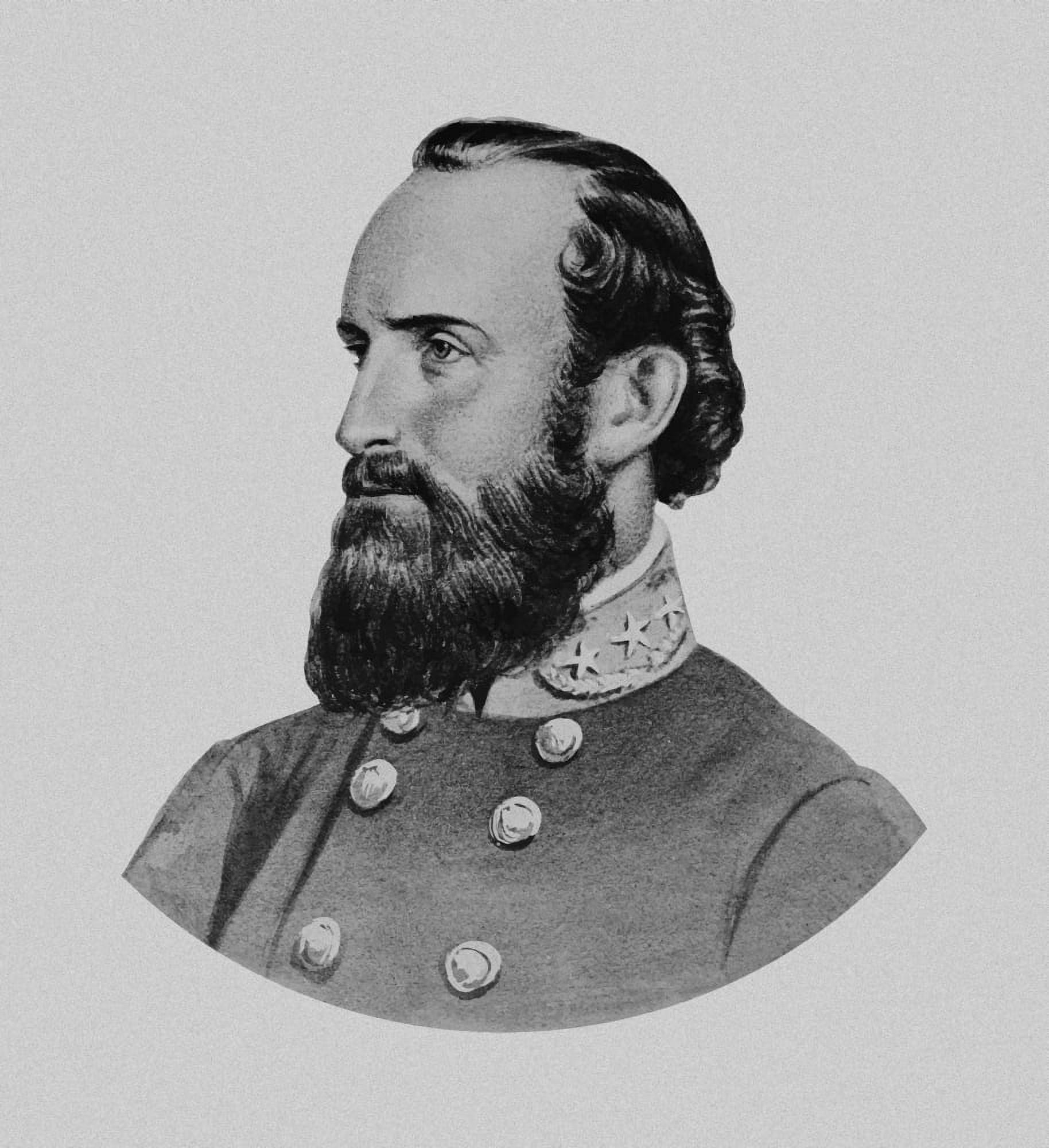 Vector portrait of General Thomas Stonewall Jackson Canvas Art - John ParrotStocktrek Images (27 x 30)