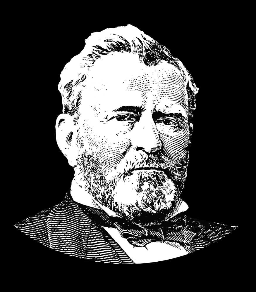 Vector portrait of General Ulysses S Grant Canvas Art - John ParrotStocktrek Images (27 x 31)