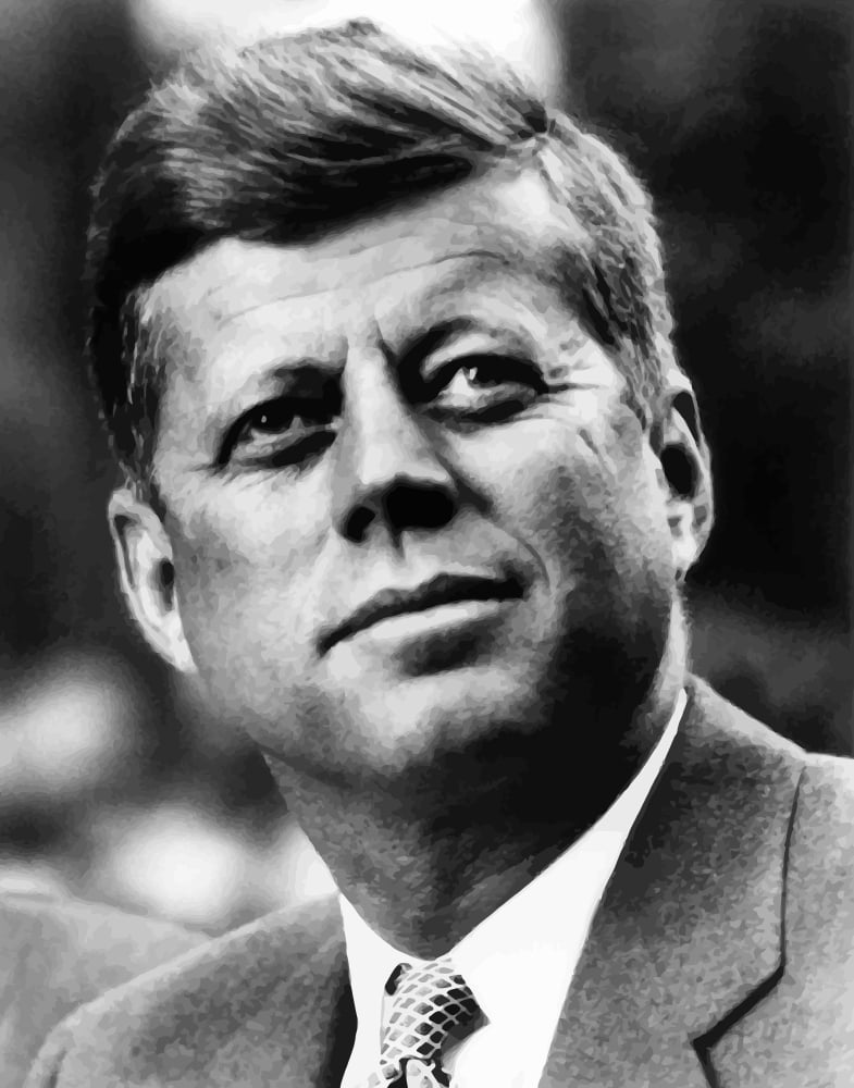 Vector portrait of John F Kennedy Canvas Art - John ParrotStocktrek Images (26 x 32)
